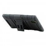 Wholesale LG F60 Armor Shell Holster Combo Belt Clip (Black)